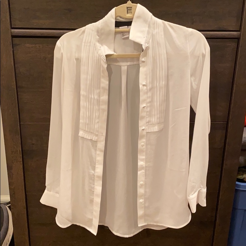 White button down blouse